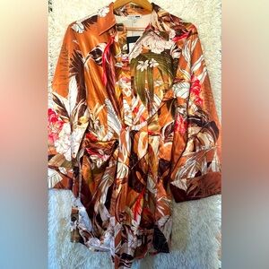 Fashion Nova Satin Shirt Dress